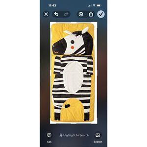 Land of Nod Zebra Sleeping Bag Kids